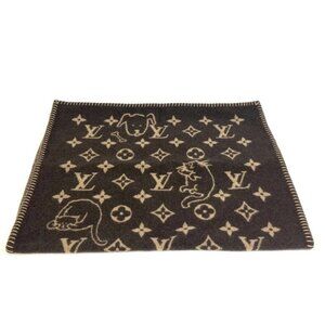 LOUIS VUITTON MP2260 Couverture Small Cat Gram blanket Wool / Cashmere Brown